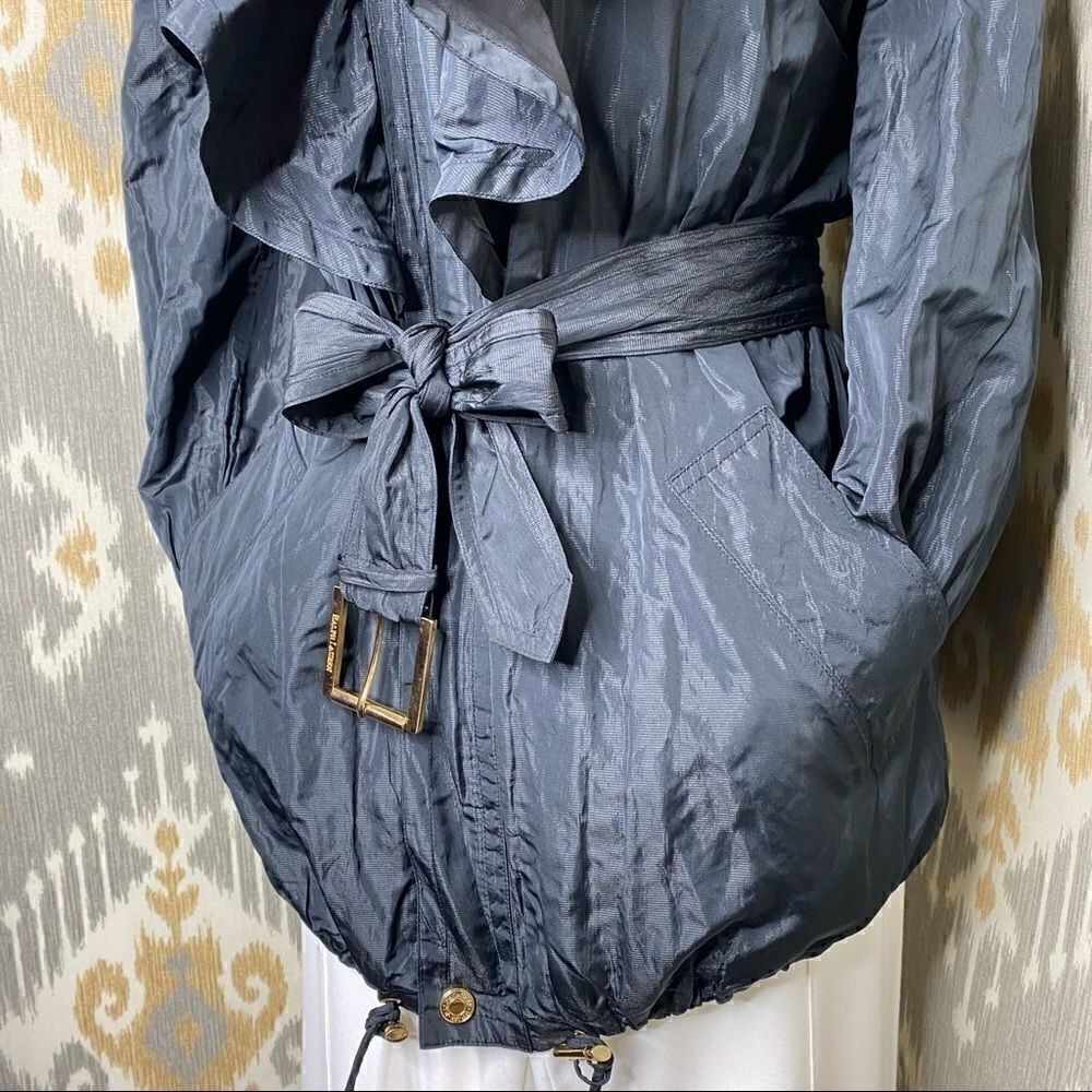 Ralph Lauren Black Luster Ruffled Nylon Windbreaker Jacket - Picture 5 of 16